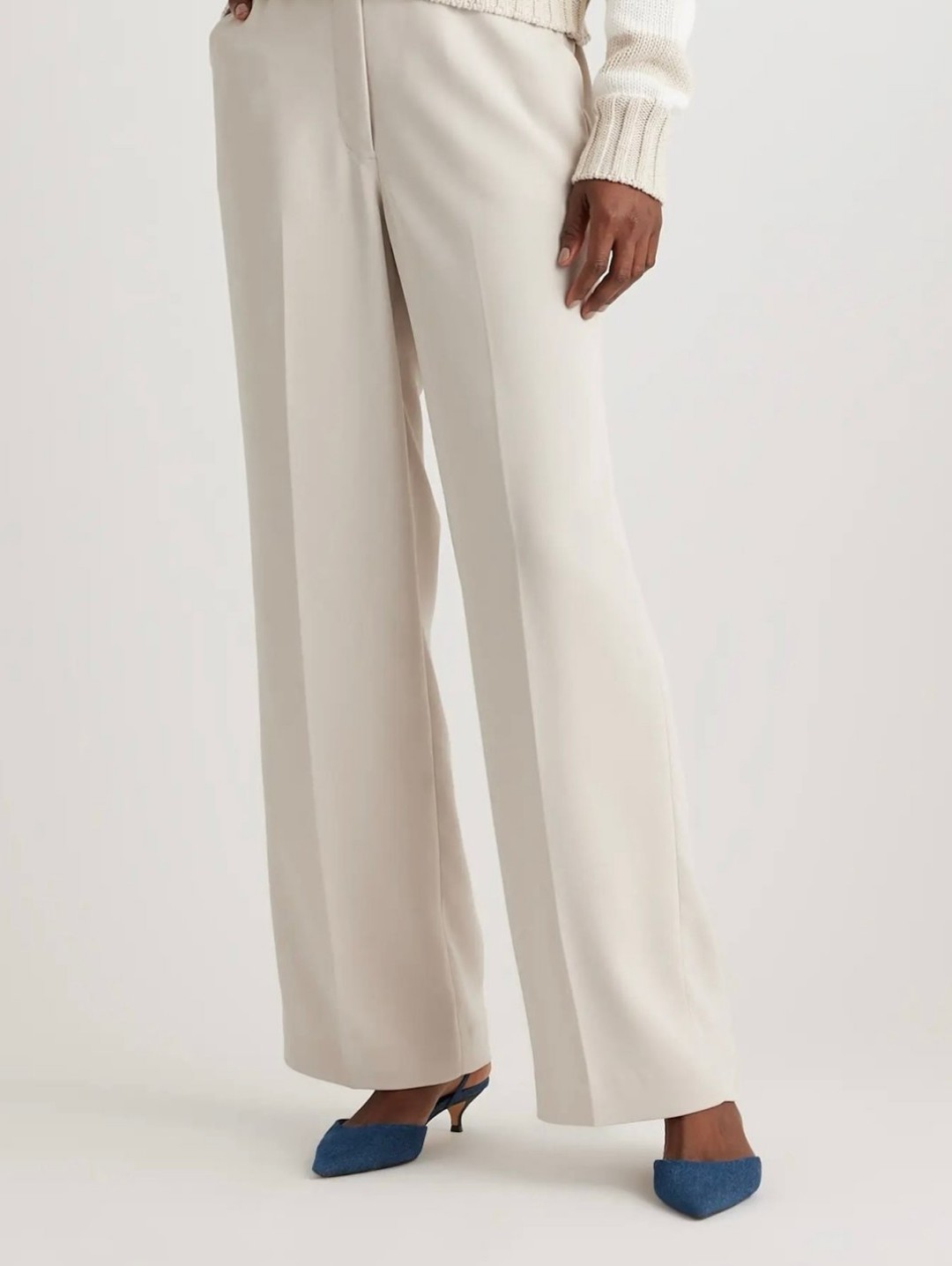 Quince Stretch Crepe Classic Trouser Pants In Sand